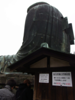 奈良の大仏側面。内部への入口